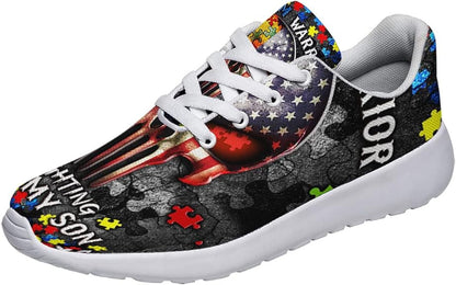 Autism Awareness Autism Warrior Fighting for My Son Lightweight Sneakers