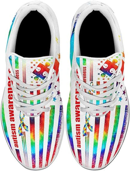 Autism Awareness Tie Dye Lightweight Sneakers