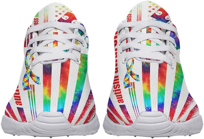 Autism Awareness Tie Dye Lightweight Sneakers