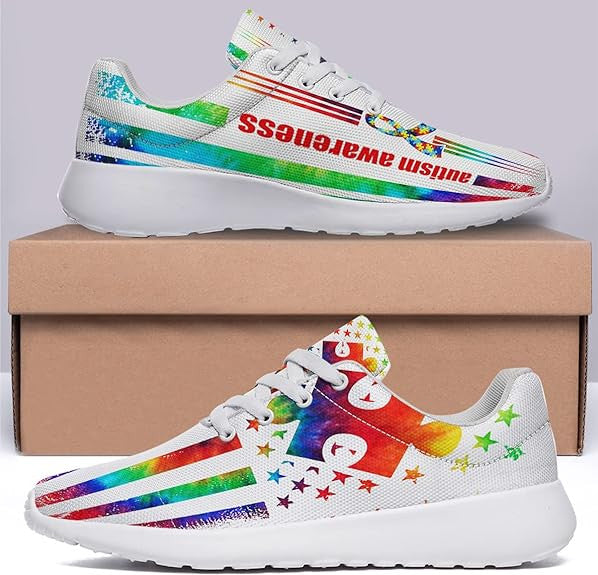 Autism Awareness Tie Dye Lightweight Sneakers