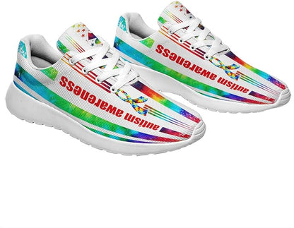 Autism Awareness Tie Dye Lightweight Sneakers