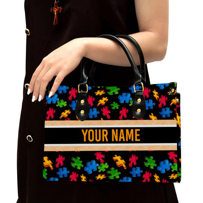 Personalized Autism Puzzle Purse Bag Handbag For Women