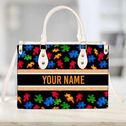 Personalized Autism Puzzle Purse Bag Handbag For Women