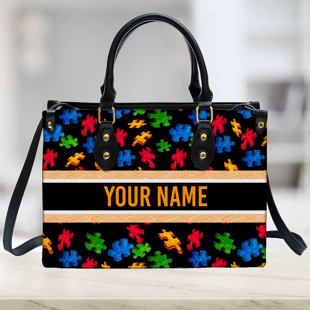 Personalized Autism Puzzle Purse Bag Handbag For Women