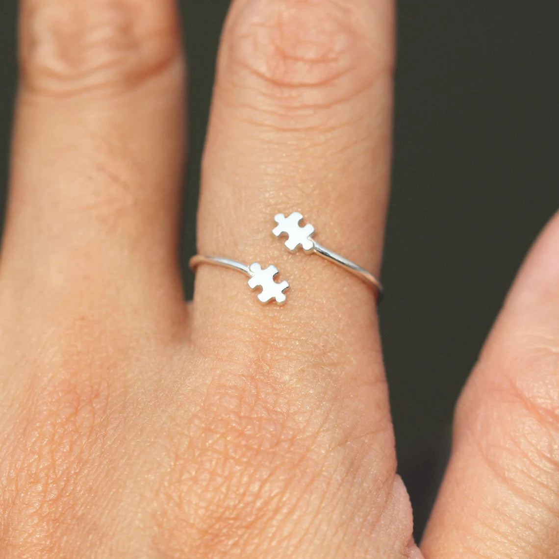 Autism Awareness Silver Dainty Puzzle Ring Style Boho & Hippie ...