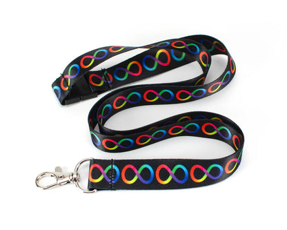 Set 3 Pcs Neurodiversity Infinity Autistic Lanyard - Rainbow Spectrum