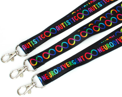 Set 3 Pcs Neurodiversity Infinity Autistic Lanyard - Rainbow Spectrum