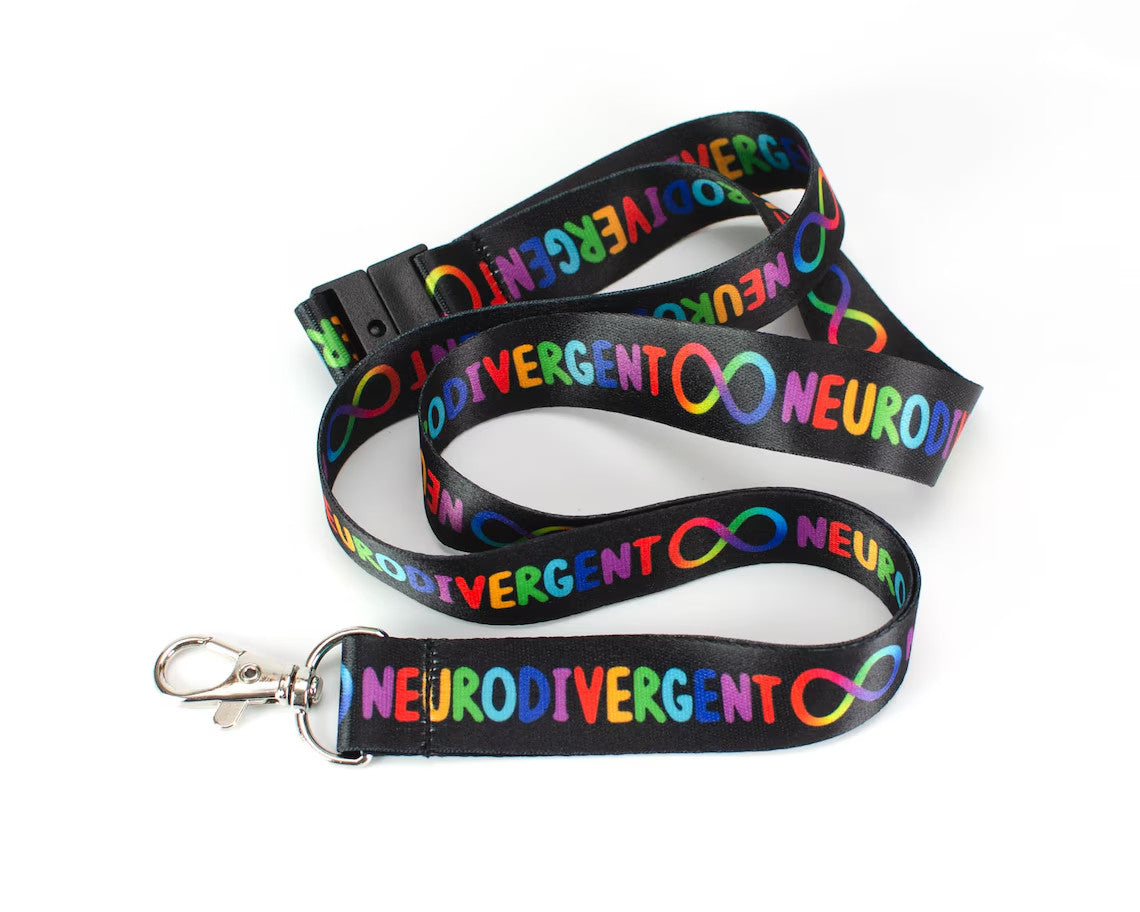 Set 3 Pcs Neurodiversity Infinity Autistic Lanyard - Rainbow Spectrum