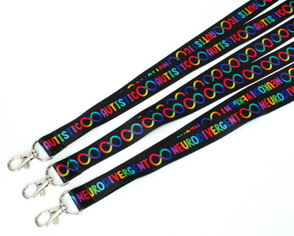 Set 3 Pcs Neurodiversity Infinity Autistic Lanyard - Rainbow Spectrum