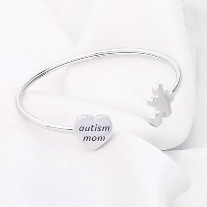 Autism Bracelet Autism Mom Open Cuff Autism Puzzle Piece Gift Autistic Encouragement Gift Autism Awareness Jewelry