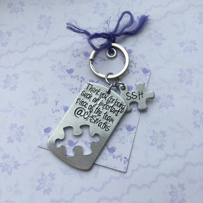 Piece of My Story Keyring, thank you gift, gift for teacher, jigsaw puzzle keyring, autism gift