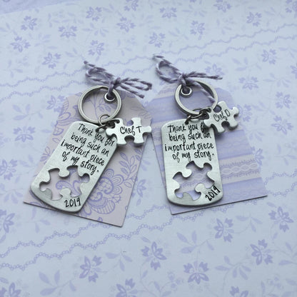 Piece of My Story Keyring, thank you gift, gift for teacher, jigsaw puzzle keyring, autism gift