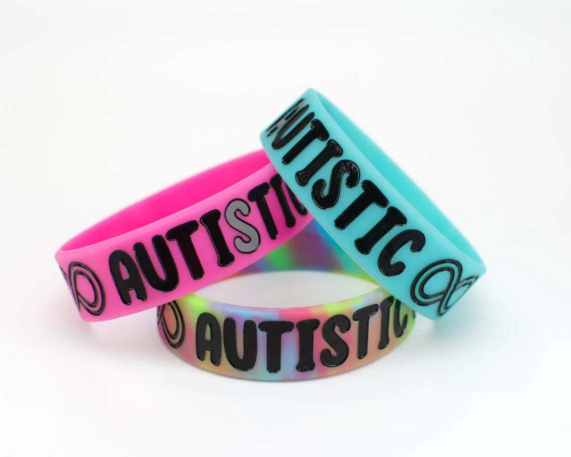 ADULT Autistic Neurodiversity Infinity Spectrum Silicone Bracelet Wristband