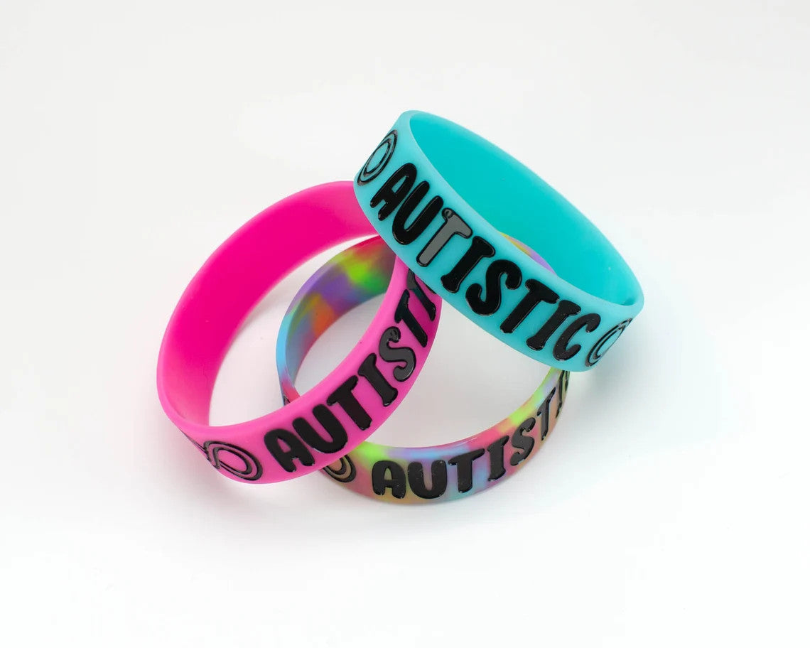 ADULT Autistic Neurodiversity Infinity Spectrum Silicone Bracelet Wristband