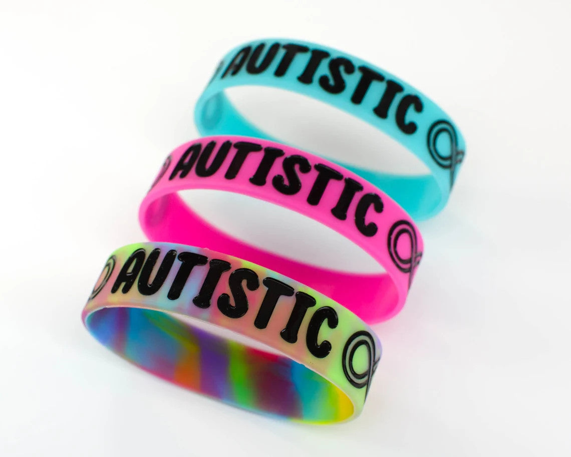 ADULT Autistic Neurodiversity Infinity Spectrum Silicone Bracelet Wristband