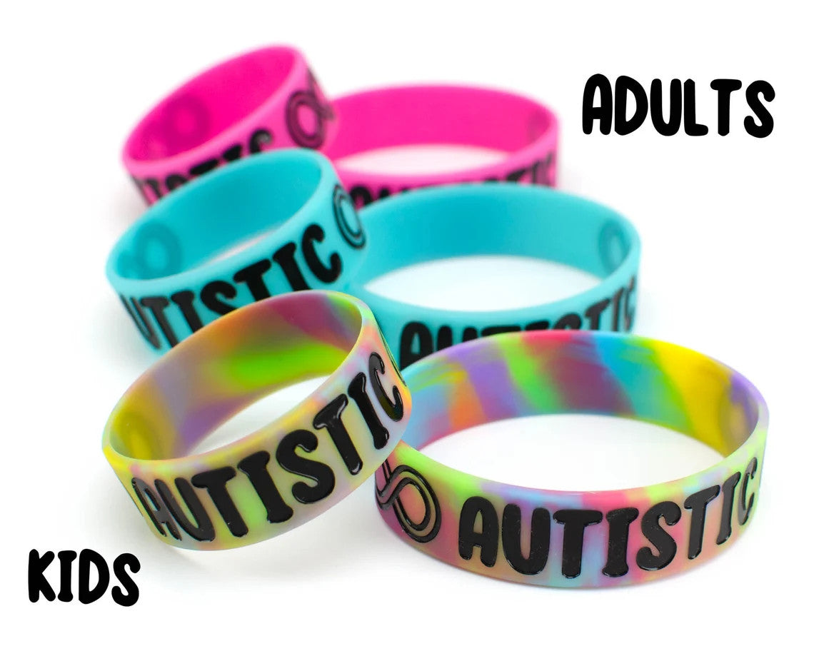 ADULT Autistic Neurodiversity Infinity Spectrum Silicone Bracelet Wristband