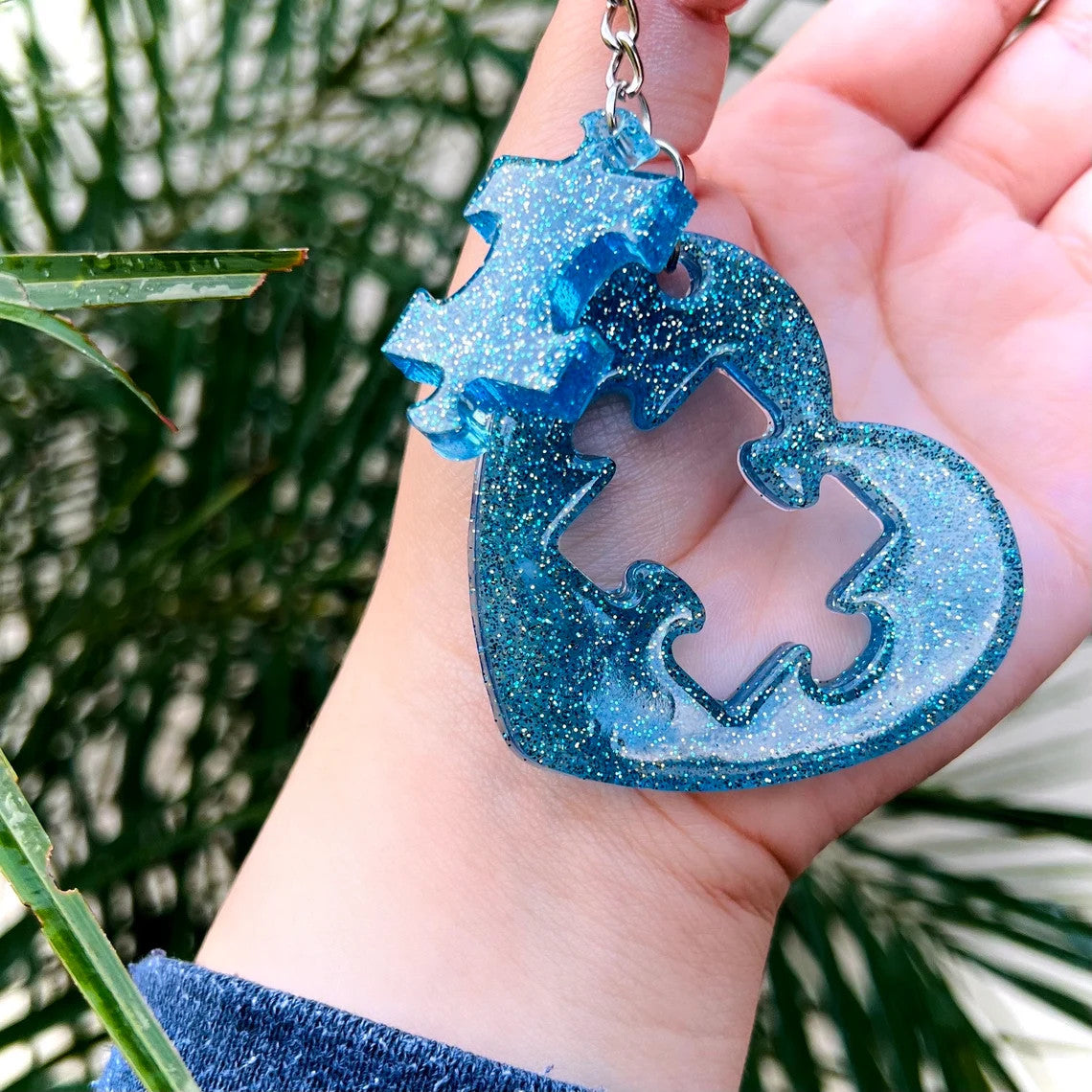 Autism Awareness Resin Keychain, Handmade gifts, Keychains for bags/keys