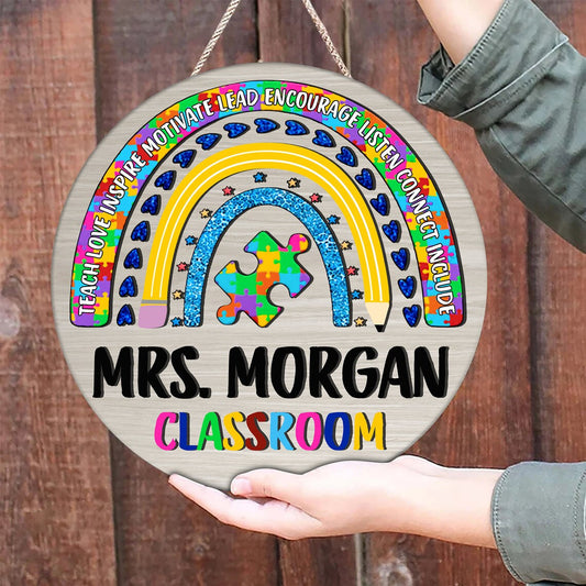 Personalized Autism Teacher Door Sign, Special Education Classroom Welcome Sign, Back to School Gift, Autism Teacher Gift