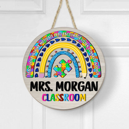 Personalized Autism Teacher Door Sign, Special Education Classroom Welcome Sign, Back to School Gift, Autism Teacher Gift