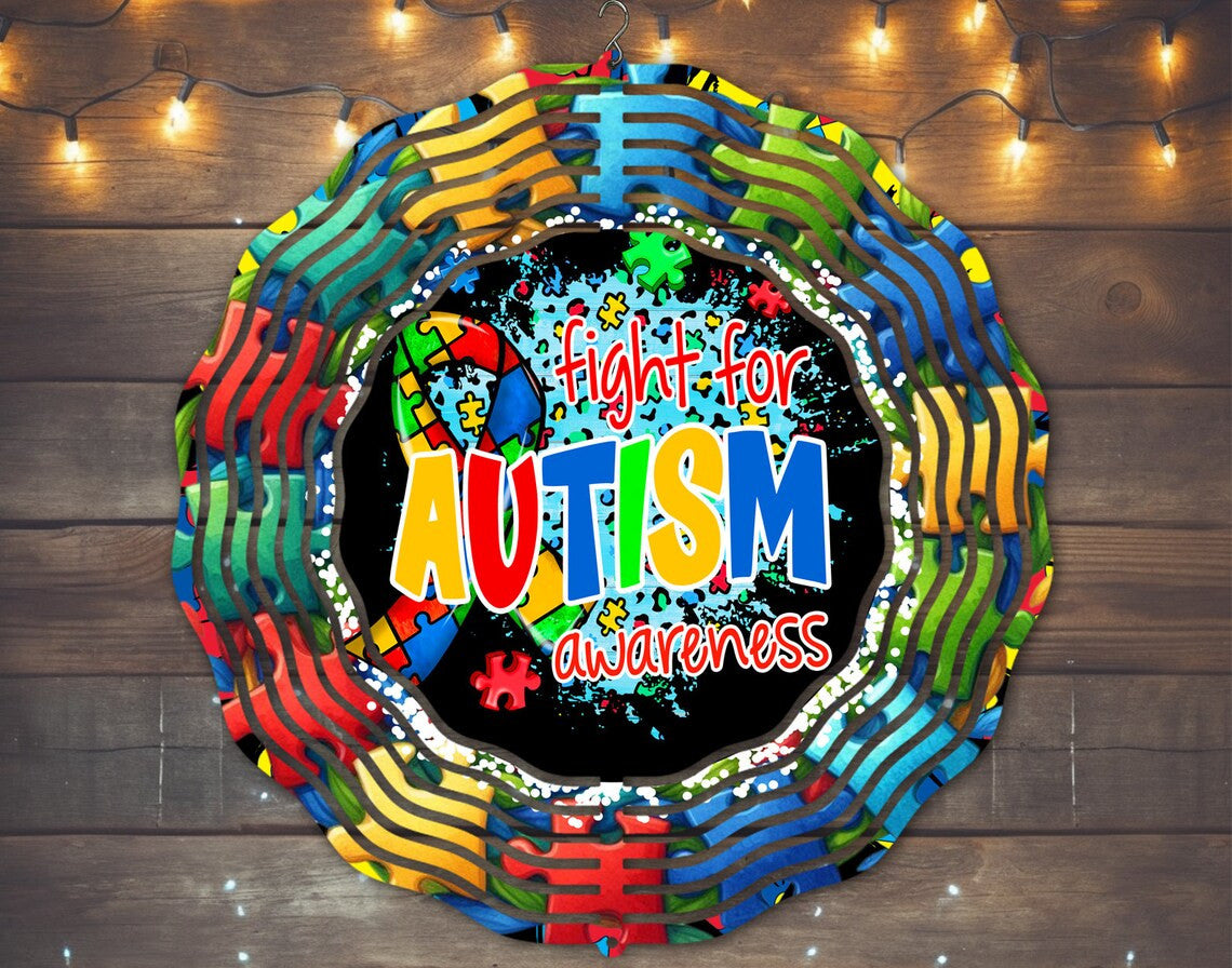 Fight For Autism Awareness Wind Spinner