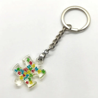 Autism Awareness Resin Necklace, Key Chain