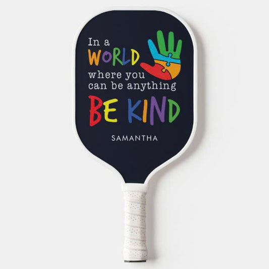 Be Kind Coloful Motivation Mom Birthday Pickleball Paddle