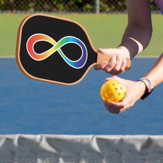 Neurodiversity Autism Awareness Acceptance Rainbow Pickleball Paddle