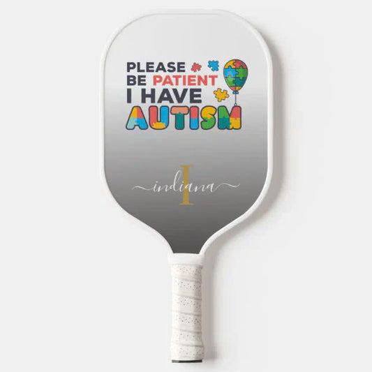 Autism Awareness Script Name Pickleball Paddle