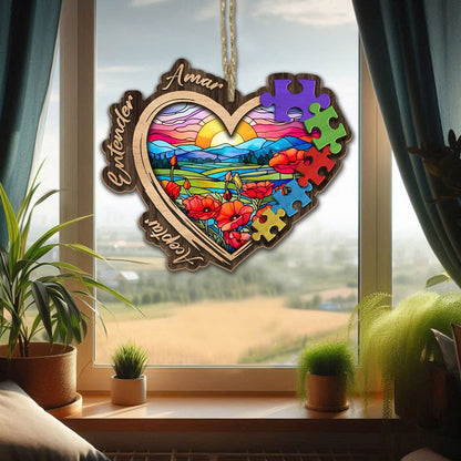 Autism Heart Window Hangings, Special Education Gift