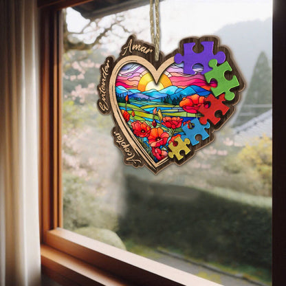 Autism Heart Window Hangings, Special Education Gift