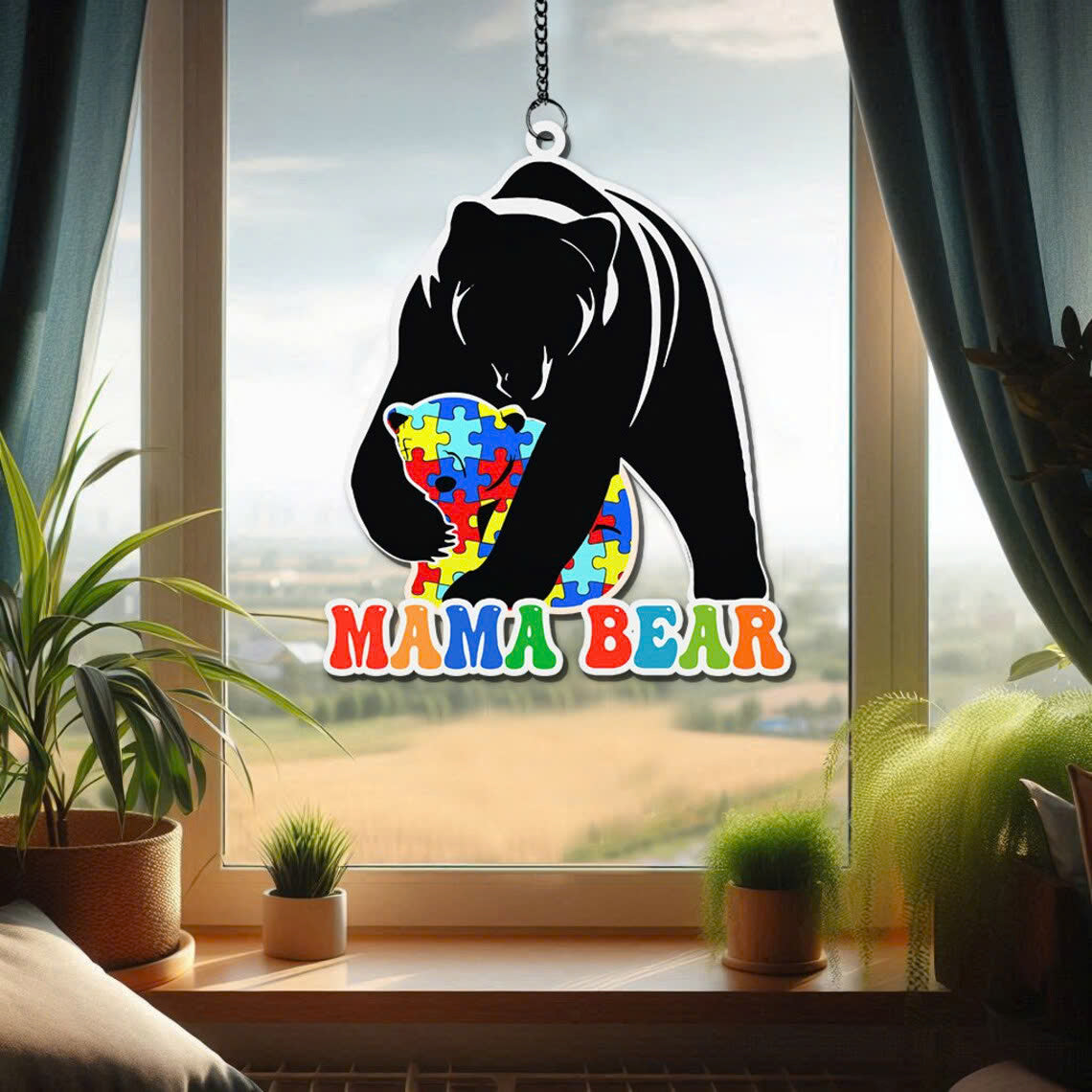 Mama Bear Autism Window Hangings