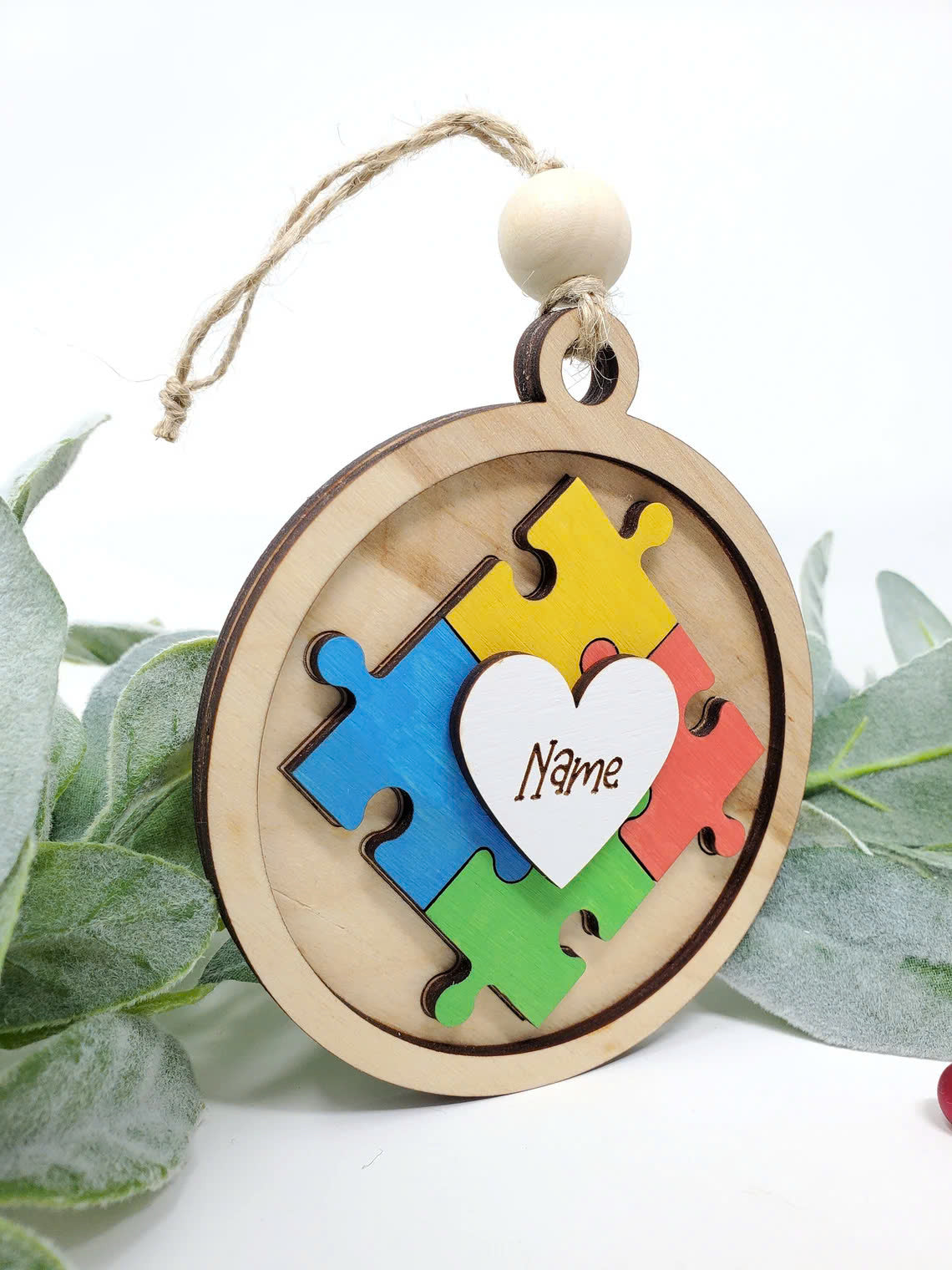 Puzzle Piece Ornament, Personalized Autism Ornament, Christmas Tree Decor, Tree Ornament