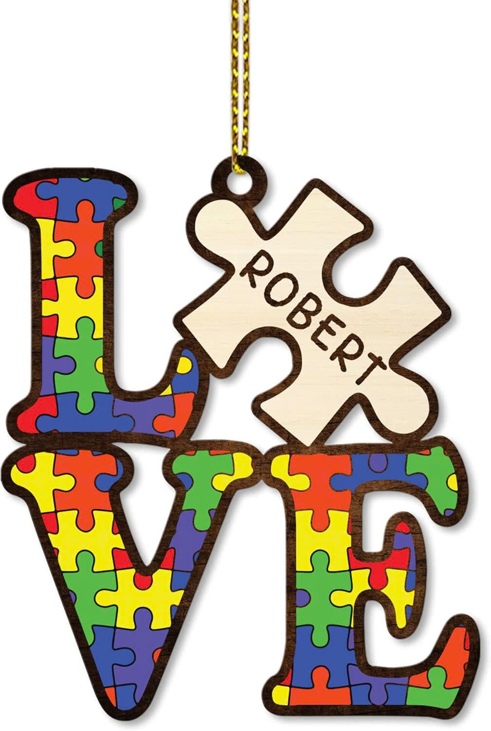 Personalized Name Autism Ornament