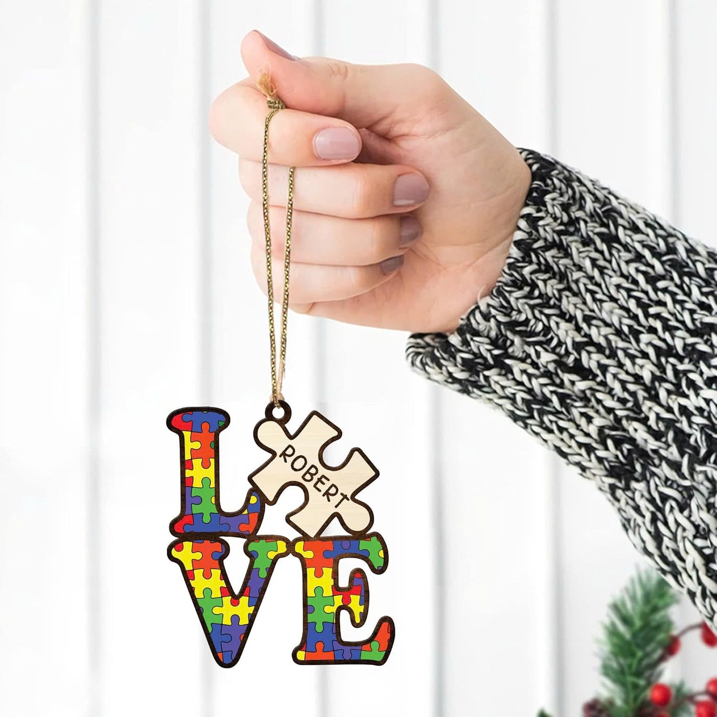 Personalized Name Autism Ornament