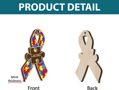 Personalized Name Ribbon Autism Ornament