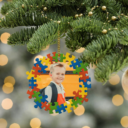 Custom Photo Autism Puzzle Autism Ornament