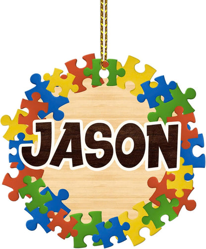 Personalized Name Autism Christmas Ornament