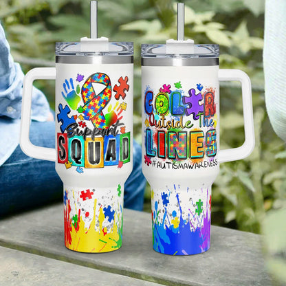 Support Squad Color Outside The Lines 40oz Tumbler