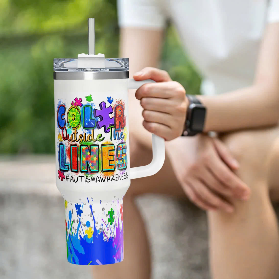 Support Squad Color Outside The Lines 40oz Tumbler