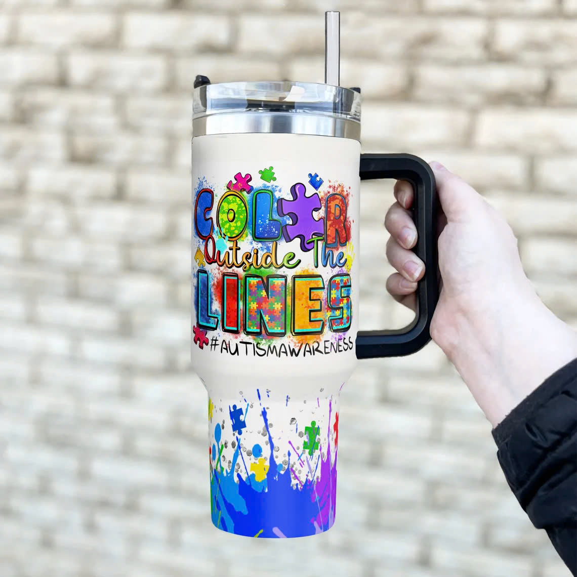 Support Squad Color Outside The Lines 40oz Tumbler