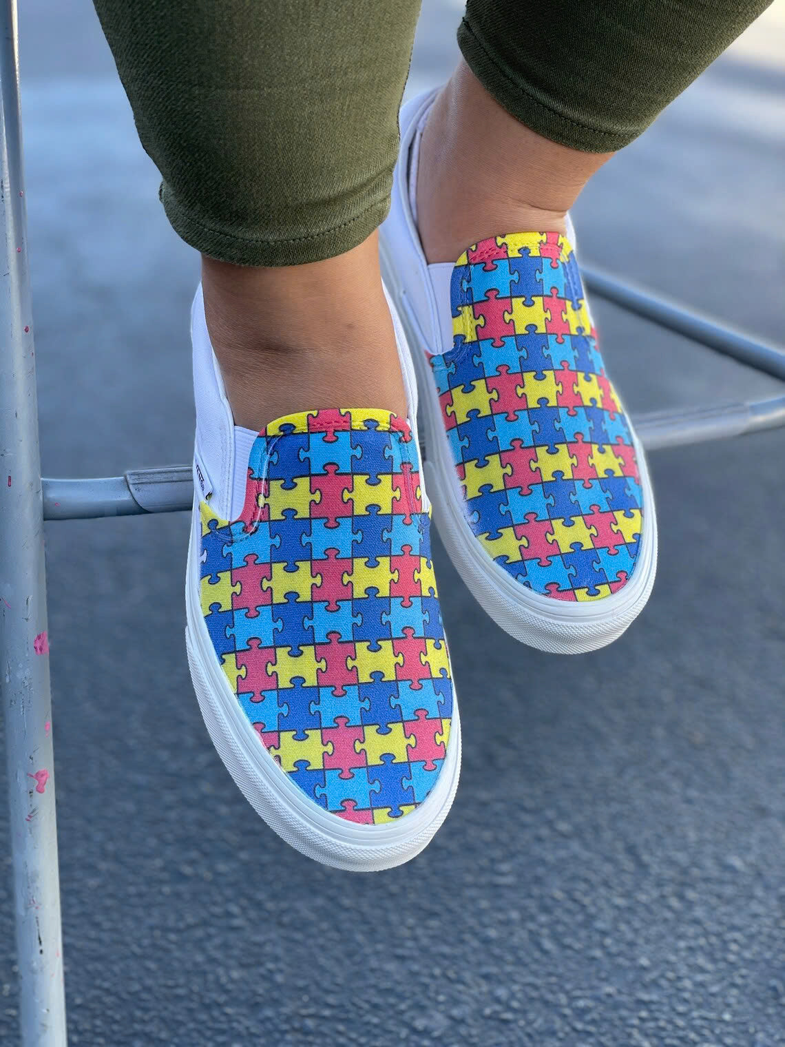 Autism Awareness Puzzle Pieces Slip-on Shoes