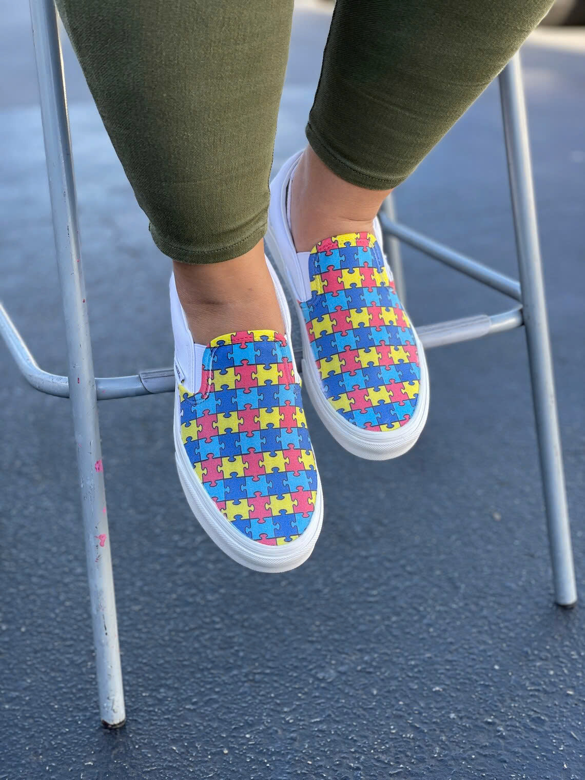 Autism Awareness Puzzle Pieces Slip-on Shoes