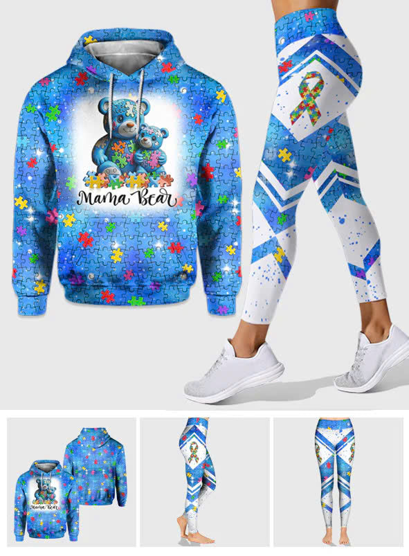 Mama Bear Autism Awareness Hoodie and Leggings