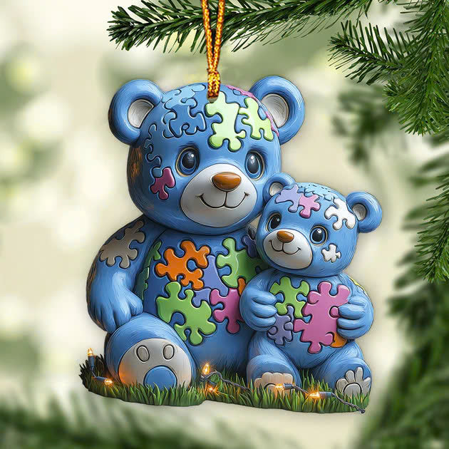 Mama Bear - Autism Awareness Ornament