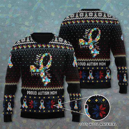 Proud Autism Mom Ugly Sweater