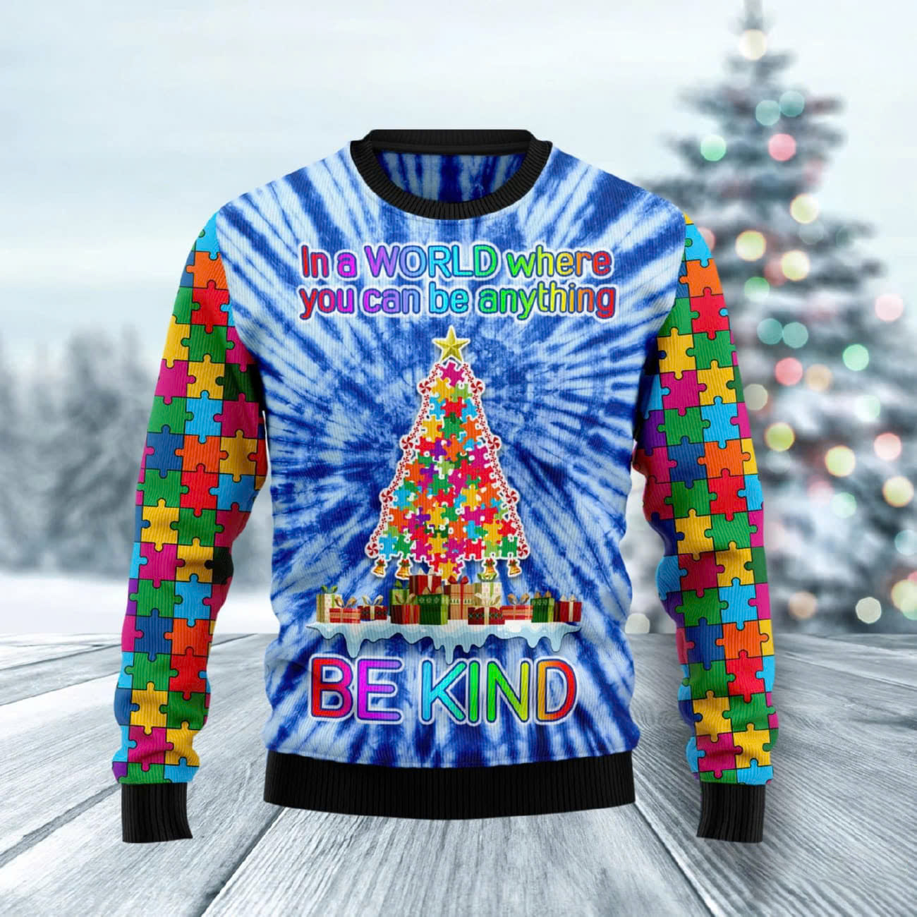 Autism Christmas Tree Ugly Christmas Sweater