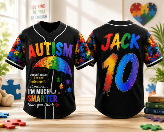 Autism Doesn't Mean I'm Not Intelligent Jersey Baseball
